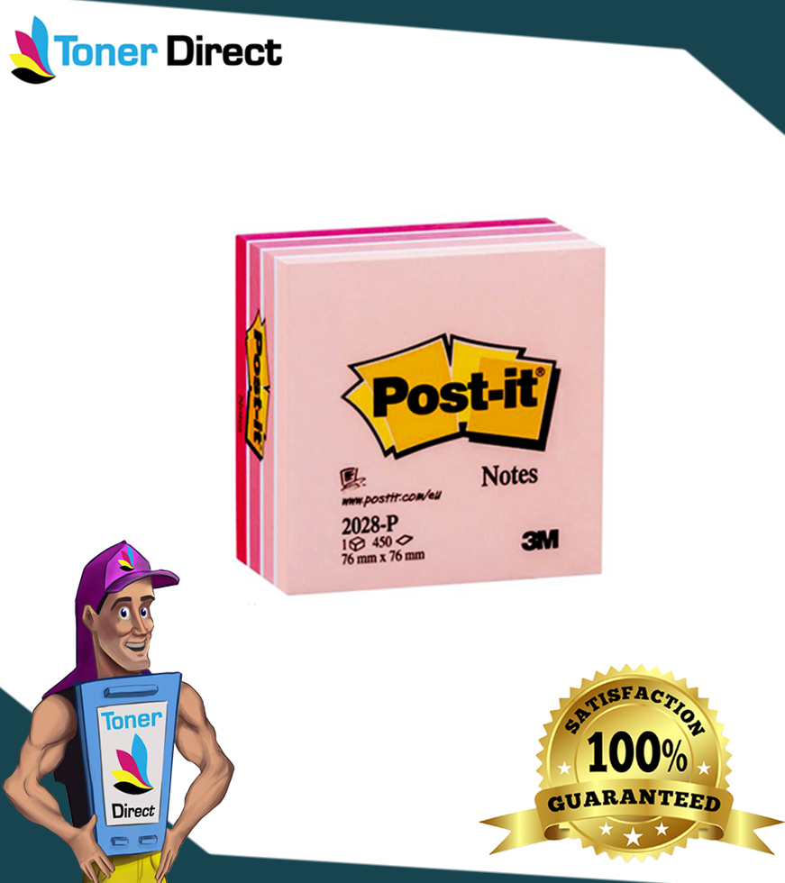 NOTES AND FLAGS: Post-it Notes Memo Cube 2028-P Pink 76x76mm 400 sheet cube